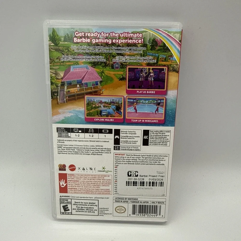 Barbie Project Friendship‎ Nintendo Switch Open Box